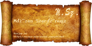 Mózes Szerénusz névjegykártya